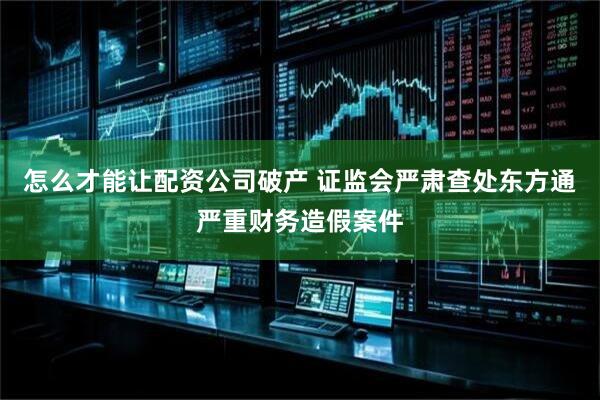 怎么才能让配资公司破产 证监会严肃查处东方通严重财务造假案件