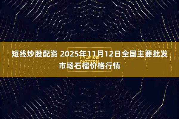 短线炒股配资 2025年11月12日全国主要批发市场石榴价格行情