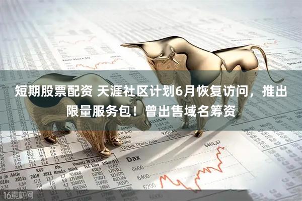 短期股票配资 天涯社区计划6月恢复访问，推出限量服务包！曾出售域名筹资